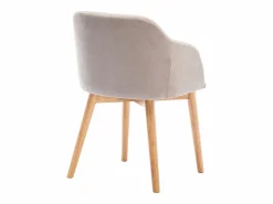 Vente-unique Sillas Y Lotes De Sillas|Juego de 2 sillas - Tela y hevea - Beige - JELISA