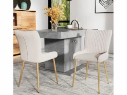 Merax Sillas Y Lotes De Sillas|Juego de 2 sillas de comedor de terciopelo - 85 x 58 x 47 cm - Silla de salón de lujo - Cuatro patas de metal dorado -