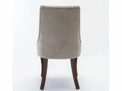 Juego de 2 sillas de comedor con respaldo acolchado y patas de madera - Chenilla^OKWISH