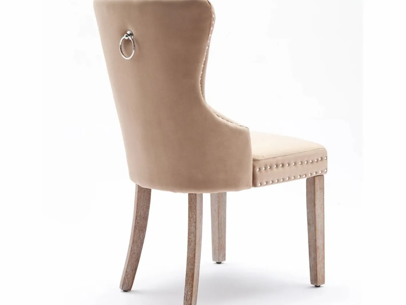 Merax Sillas Y Lotes De Sillas|Juego de 2 sillas de comedor - sillas de salón con respaldo - asiento de terciopelo y patas de madera maciza - marrón