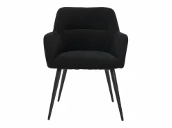 Vente-unique Juego de 2 sillas de comedor con brazos - Tela aterciopelada y metal . . HEKA Negro Outlet