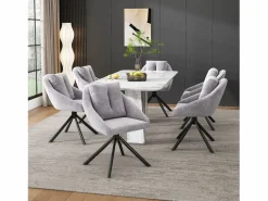 Merax Sillas Y Lotes De Sillas|Juego de 2 sillas de comedor de terciopelo - 79 x 51,5 x 51,5 cm - Elegantes y cómodas sillas giratorias - con cojines -