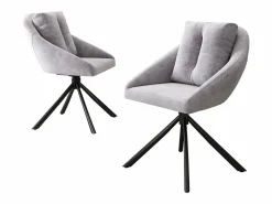 Merax Sillas Y Lotes De Sillas|Juego de 2 sillas de comedor de terciopelo - 79 x 51,5 x 51,5 cm - Elegantes y cómodas sillas giratorias - con cojines -