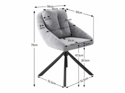 Merax Sillas Y Lotes De Sillas|Juego de 2 sillas de comedor de terciopelo - 79 x 51,5 x 51,5 cm - Elegantes y cómodas sillas giratorias - con cojines -