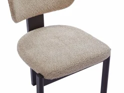 Vente-unique Sillas Y Lotes De Sillas|Juego de 2 sillas de tejido bouclé y madera de hevea - Gris y negro - WILANA