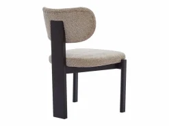 Vente-unique Sillas Y Lotes De Sillas|Juego de 2 sillas de tejido bouclé y madera de hevea - Gris y negro - WILANA