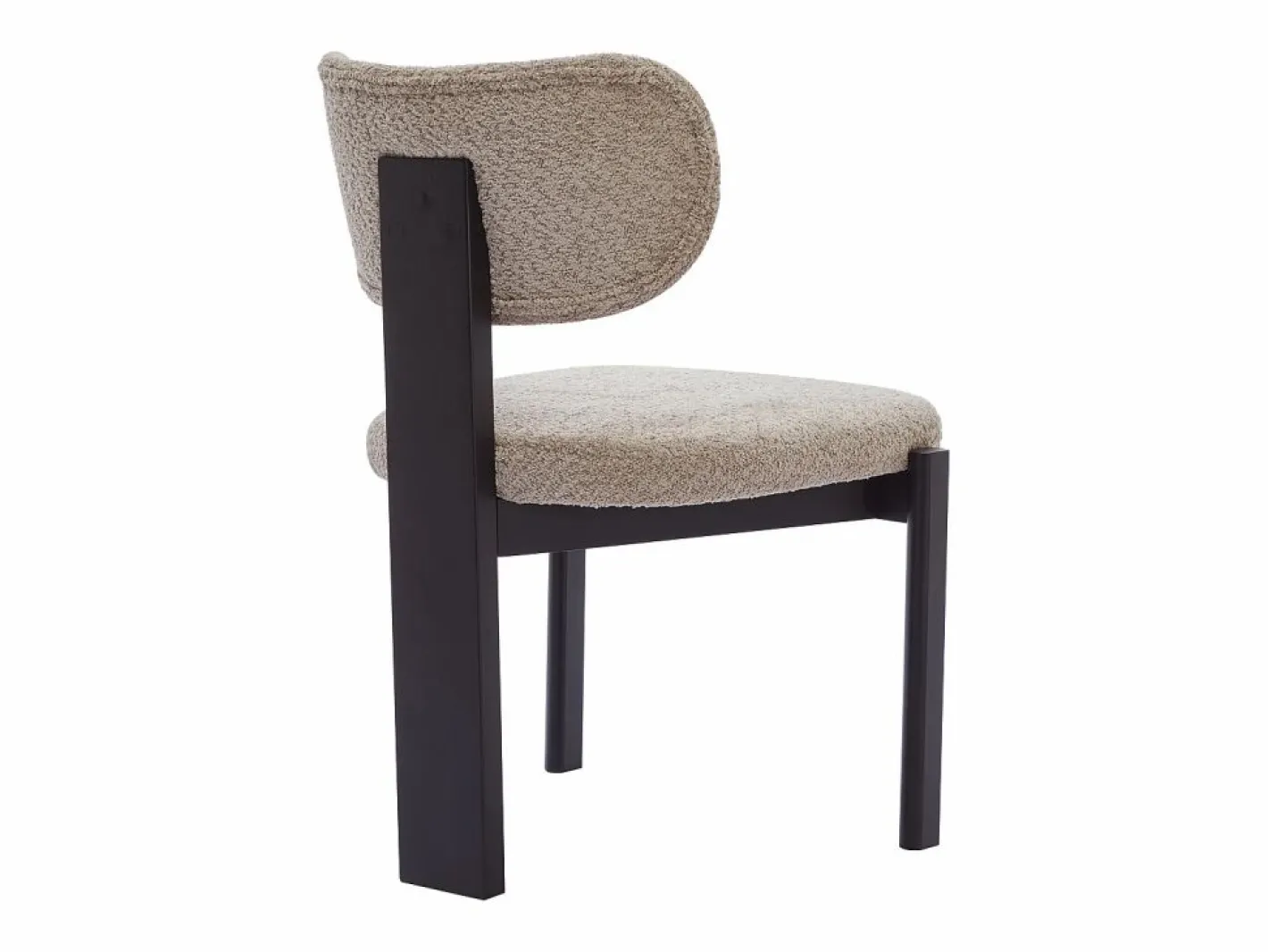 Vente-unique Sillas Y Lotes De Sillas|Juego de 2 sillas de tejido bouclé y madera de hevea - Gris y negro - WILANA