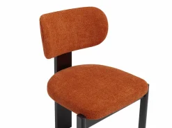Vente-unique Sillas Y Lotes De Sillas|Juego de 2 sillas de tela bouclé y madera de hevea negra - - WILANA