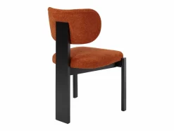 Vente-unique Sillas Y Lotes De Sillas|Juego de 2 sillas de tela bouclé y madera de hevea negra - - WILANA