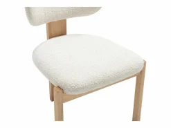 Vente-unique Sillas Y Lotes De Sillas|Juego de 6 sillas de tela rizo y madera de caucho - - WILANA