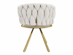 Juego de 2 sillas giratorias de terciopelo con reposabrazos - patas de metal dorado -^ModernLuxe Online