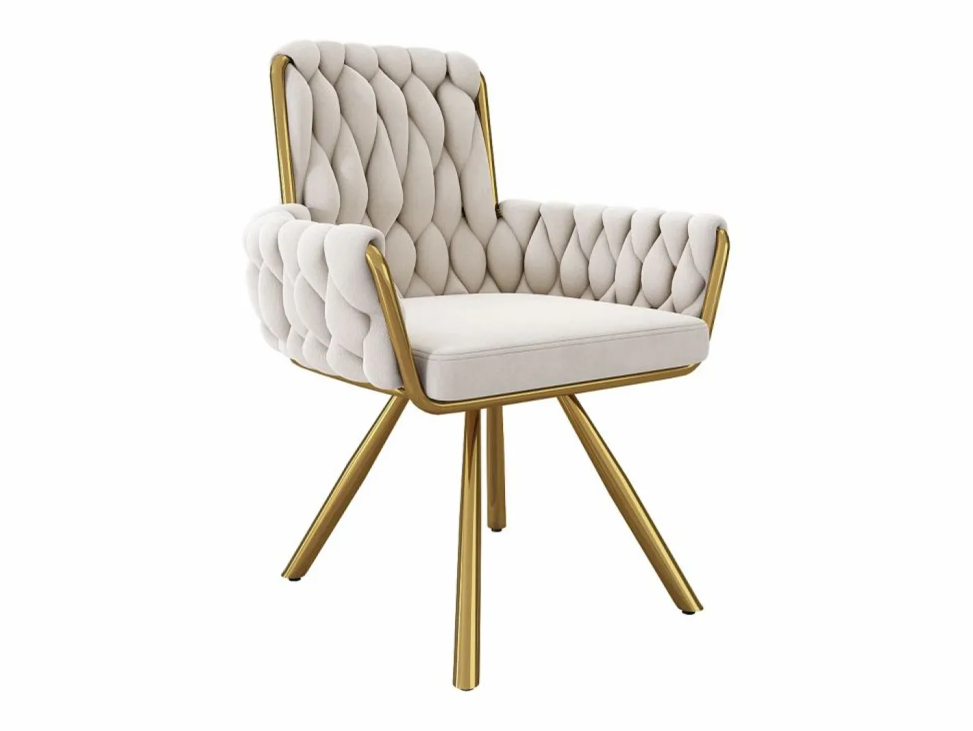 Juego de 2 sillas giratorias de terciopelo con reposabrazos - patas de metal dorado -^ModernLuxe Sale