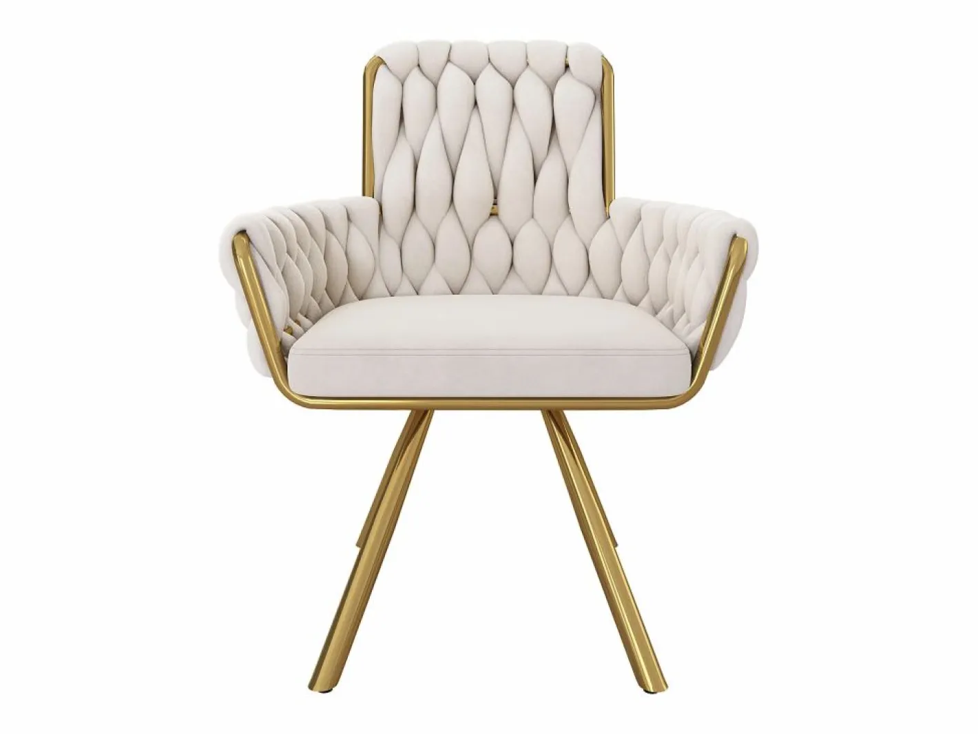 Juego de 2 sillas giratorias de terciopelo con reposabrazos - patas de metal dorado -^ModernLuxe Sale