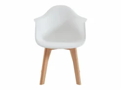 Vente-unique Juego de 2 sillas para niños con brazos de polipropileno y haya - - POUPINETTE Blanco New