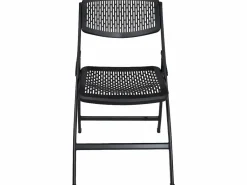 Kayelles Juego de 4 sillas plegables de metal y plástico calado SABA Negro Outlet