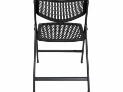 Kayelles Juego de 4 sillas plegables de metal y plástico calado SABA Negro Outlet