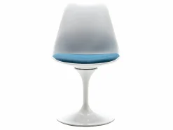 Vente-unique Sillas Y Lotes De Sillas|Juego de 2 sillas Tulip - Polipropileno, Tela y Acero - Azul y Blanco - XAFY
