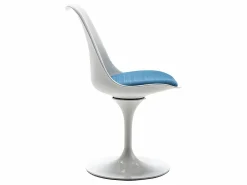 Vente-unique Sillas Y Lotes De Sillas|Juego de 2 sillas Tulip - Polipropileno, Tela y Acero - Azul y Blanco - XAFY