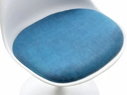 Vente-unique Sillas Y Lotes De Sillas|Juego de 2 sillas Tulip - Polipropileno, Tela y Acero - Azul y Blanco - XAFY