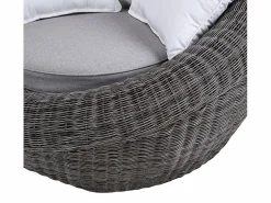 MYLIA Juego de 2 sillones de jardín de resina trenzada - WHITEHEAVEN Gris Outlet