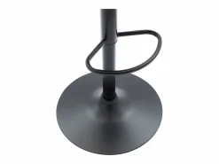 Vente-unique Juego de 2 taburetes de bar de piel sintética y acero - Altura regulable - - CALVIN Negro Best