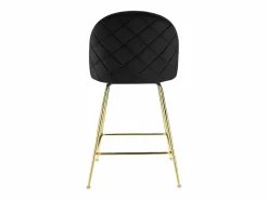 Vente-unique Juego de 2 taburetes de bar - Terciopelo y metal dorado - - MELBOURNE Negro Discount