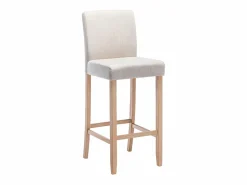 Vente-unique Muebles De Bar|Taburete Alto|Juego de 2 taburetes de bar - Tela - Beige - ROVIGO