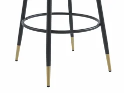 Vente-unique Juego de 2 taburetes de bar de terciopelo y metal - - ELIRAM Beige Outlet
