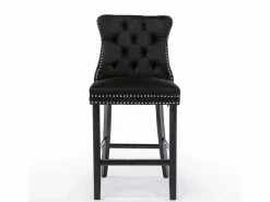 Muebles De Bar|Taburete Alto|Juego de 2 taburetes de bar - Taburetes de bar con respaldo acolchado y capitoné - Terciopelo