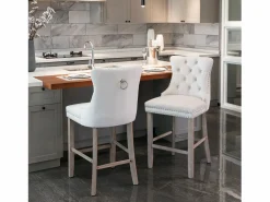 Muebles De Bar|Taburete Alto|Juego de 2 taburetes de bar - Taburetes de bar con respaldo acolchado y capitoné - Terciopelo