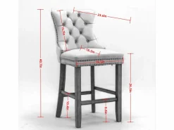 Muebles De Bar|Taburete Alto|Juego de 2 taburetes de bar - Taburetes de bar con respaldo acolchado y capitoné - Terciopelo
