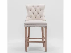 Muebles De Bar|Taburete Alto|Juego de 2 taburetes de bar - Taburetes de bar con respaldo acolchado y capitoné - Terciopelo