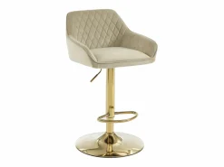 Juego de 2 taburetes de bar en terciopelo y metal dorado - Altura ajustable - - TAVOA^Vente-unique Hot