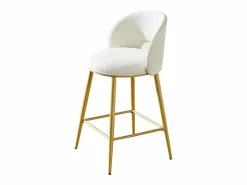 Hauss Spole Muebles De Bar|Taburete Alto|Juego de 2 taburetes de bar de tela - Respaldo calado y estructura de metal dorado