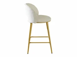 Hauss Spole Muebles De Bar|Taburete Alto|Juego de 2 taburetes de bar de tela - Respaldo calado y estructura de metal dorado