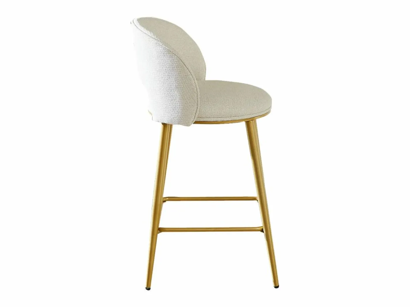 Hauss Spole Muebles De Bar|Taburete Alto|Juego de 2 taburetes de bar de tela - Respaldo calado y estructura de metal dorado