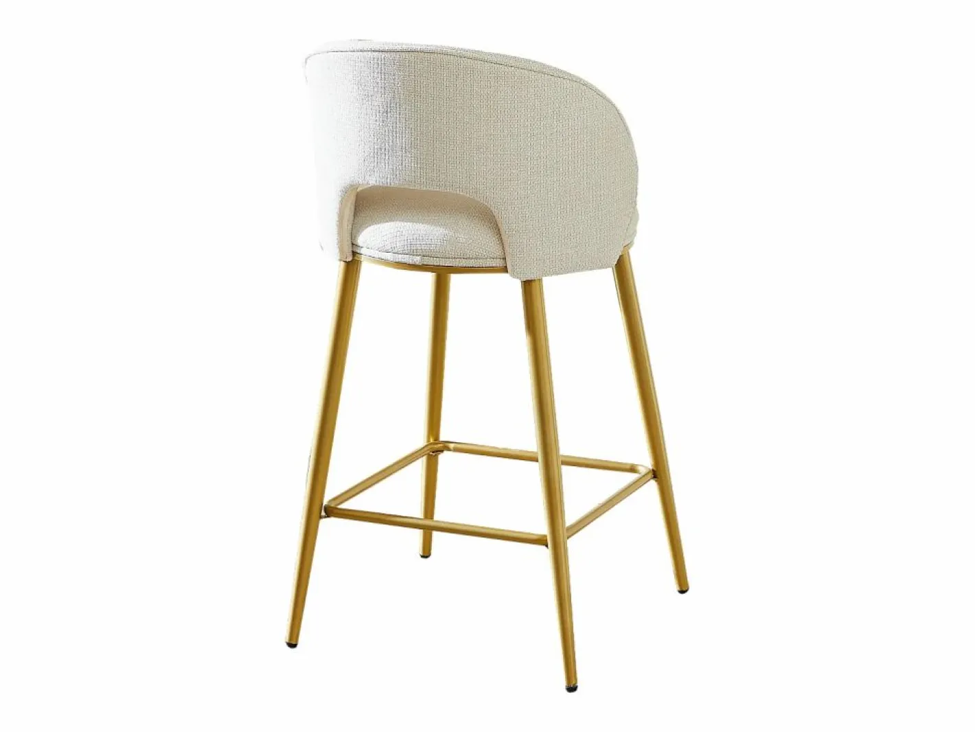 Hauss Spole Muebles De Bar|Taburete Alto|Juego de 2 taburetes de bar de tela - Respaldo calado y estructura de metal dorado