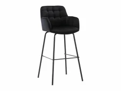 Vente-unique Muebles De Bar|Taburete Alto|Juego de 2 taburetes de bar de terciopelo y metal - - PEGA
