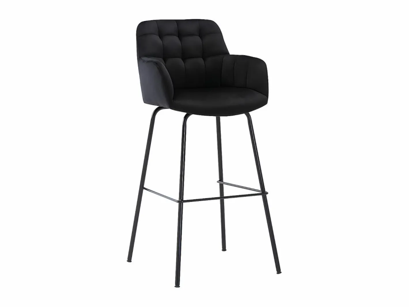Vente-unique Muebles De Bar|Taburete Alto|Juego de 2 taburetes de bar de terciopelo y metal - - PEGA
