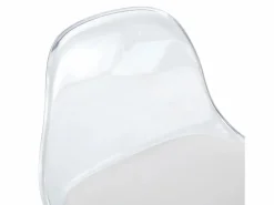 Hauss Spole Juego de 2 taburetes de bar con respaldo transparente - Altura ajustable - Patas de metal Blanco Outlet