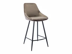 Vente-unique Muebles De Bar|Taburete Alto|Juego de 2 taburetes de bar - Terciopelo - Gris - MASURIE