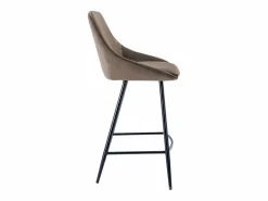 Vente-unique Muebles De Bar|Taburete Alto|Juego de 2 taburetes de bar - Terciopelo - Gris - MASURIE