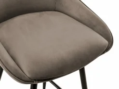 Vente-unique Muebles De Bar|Taburete Alto|Juego de 2 taburetes de bar - Terciopelo - Gris - MASURIE