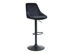 Juego de 2 taburetes de bar de pana y metal - Altura ajustable - - MASURIE^Vente-unique Outlet