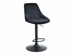 Juego de 2 taburetes de bar de pana y metal - Altura ajustable - - MASURIE^Vente-unique Outlet