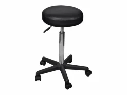Juego de 2 taburetes de oficina 35,5x84 cm Piel sintética Negro
