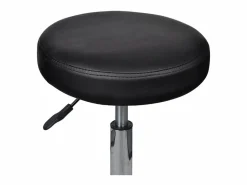 Juego de 2 taburetes de oficina 35,5x84 cm Piel sintética Negro