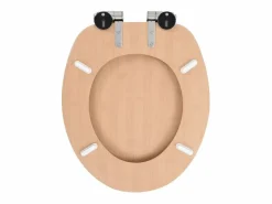 Helloshop26 Juego de 2 tapas de inodoro tapa de inodoro interior de baño/hogar MDF tapa de cierre suave bambú 02_0002962 Marru00f3n Hot