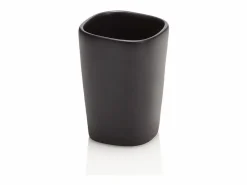 Juego de accesorios de baño en cerámica negra mate y madera de nogal Rodi^ Best