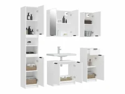 vidaxl Estantería Sobre Inodoro|Juego de armarios de baño 5 piezas madera contrachapada